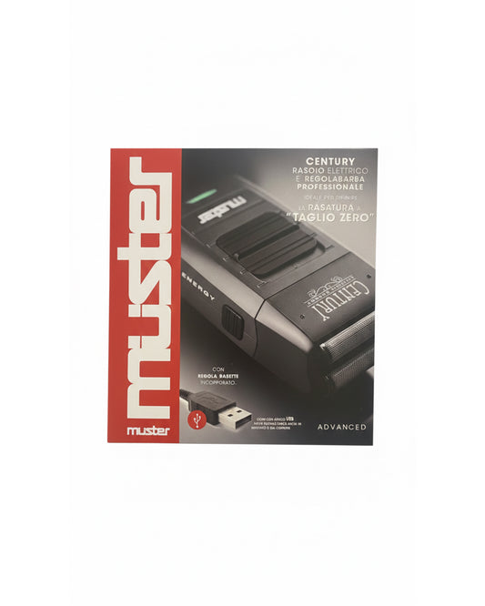 Müster Century Energy - Rasoio Elettrico Professionale e Regolabarba a Taglio Zero - Ricarica USB